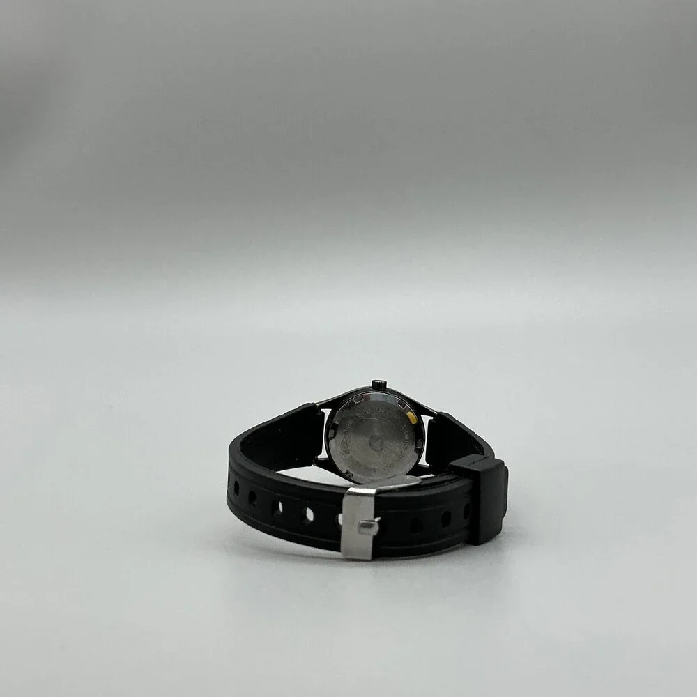 Vintage Orvis Womens Watch 24mm Black Dial Rubber Strap Day Date New Battery